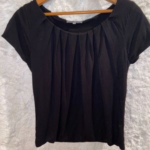 10/$15 ANNE KLEIN black pleated blouse size small petite